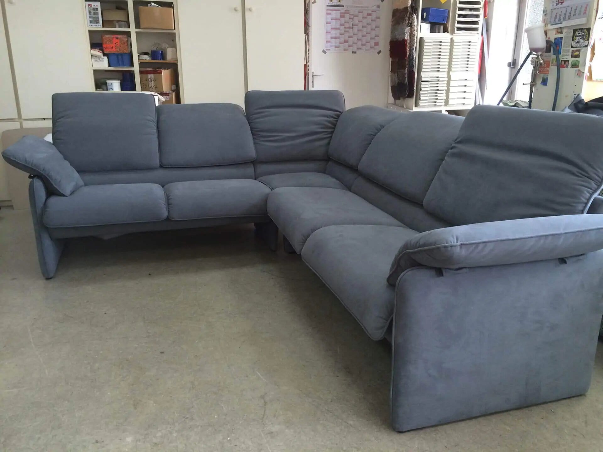 Stoff blau-garu beziehen Couch Sofa